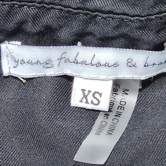 Young Fabulous & Broke XS Black Long-Sleeve Tencel Jumpsuit Button-Front Closure - Picture 4 of 12